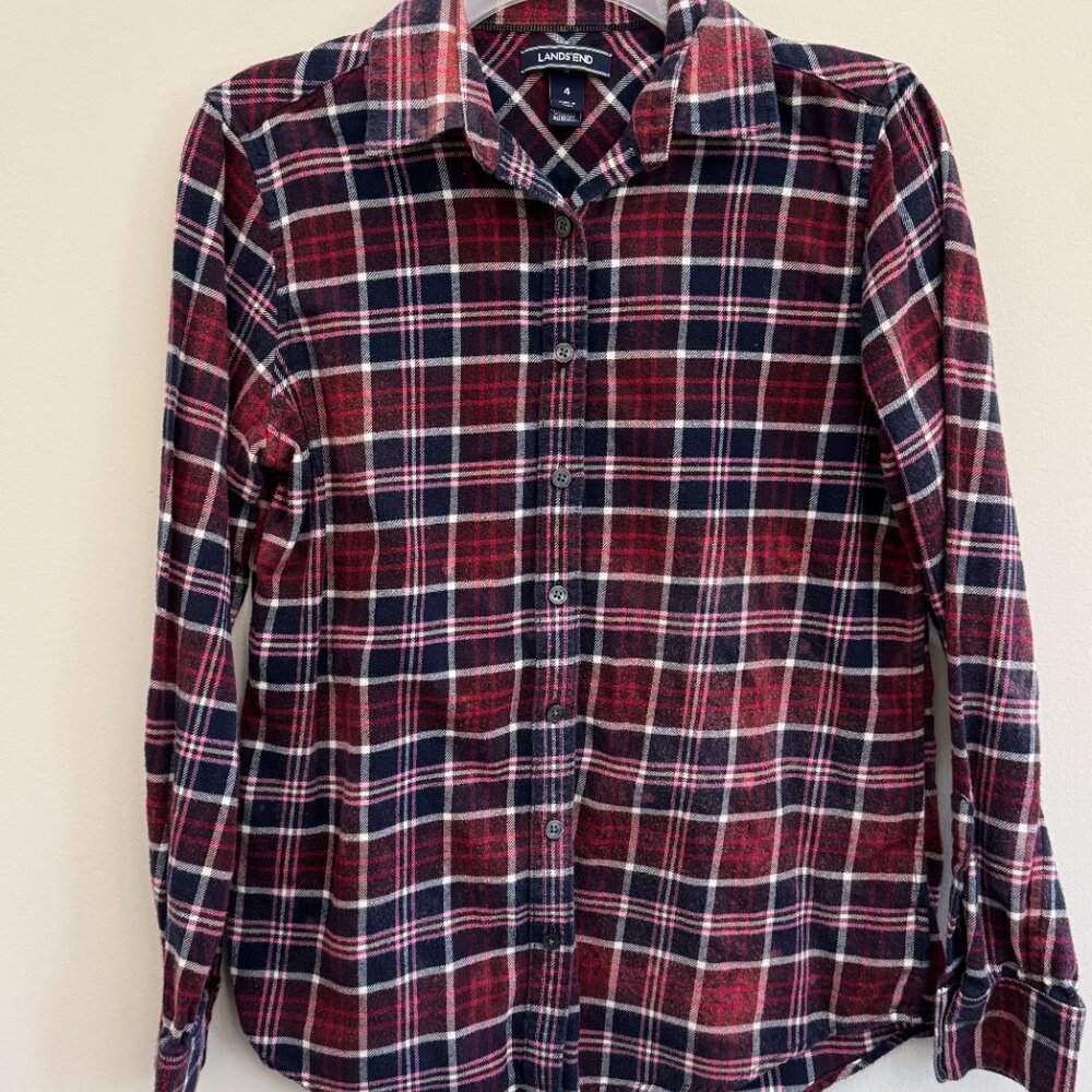 Lands End Flannel - Take me to the Mountains Transfer - Size 4 - Picture 2 of 3